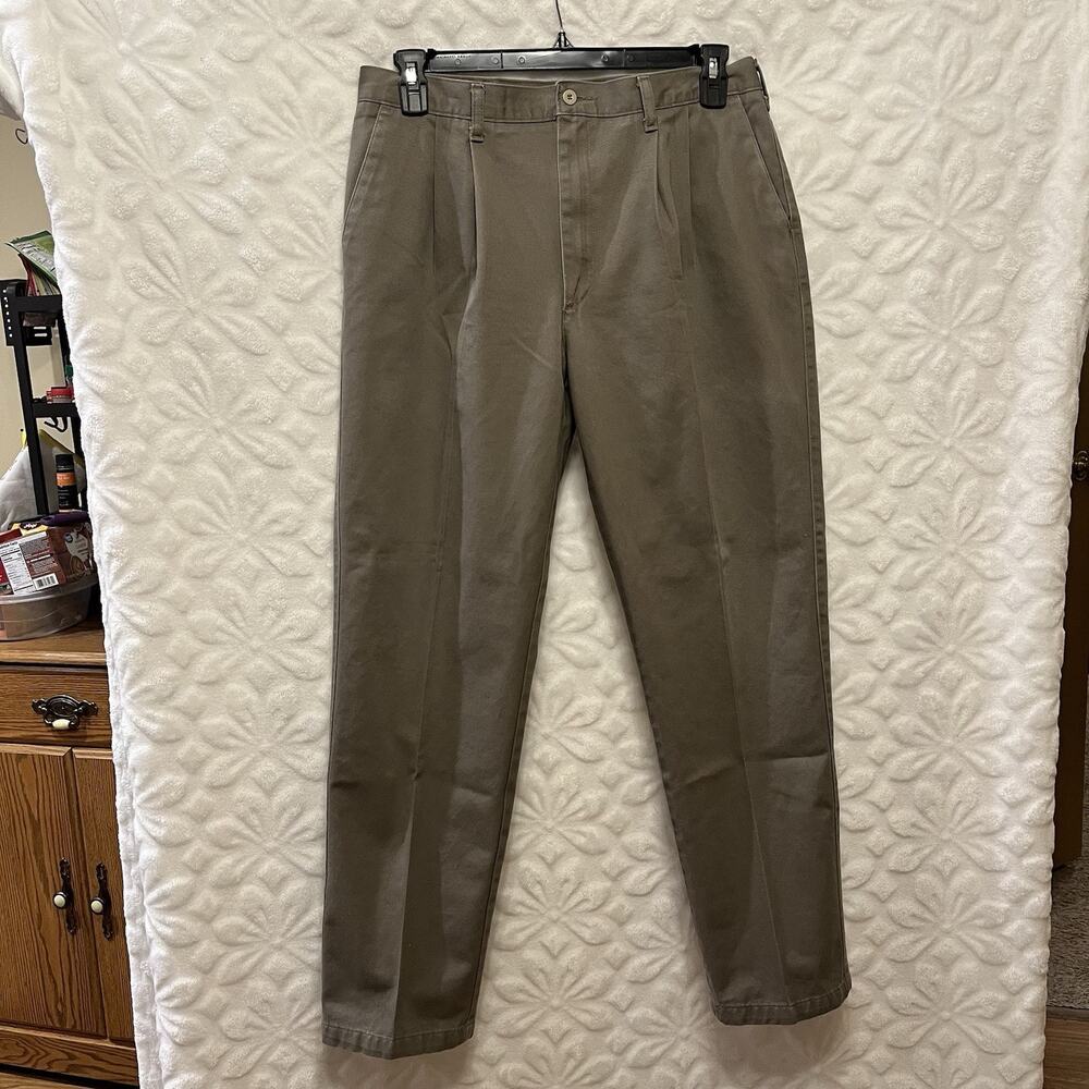 Wrangler Gray Brown Dress Pants Pleated 34X32 preowned excellent condition